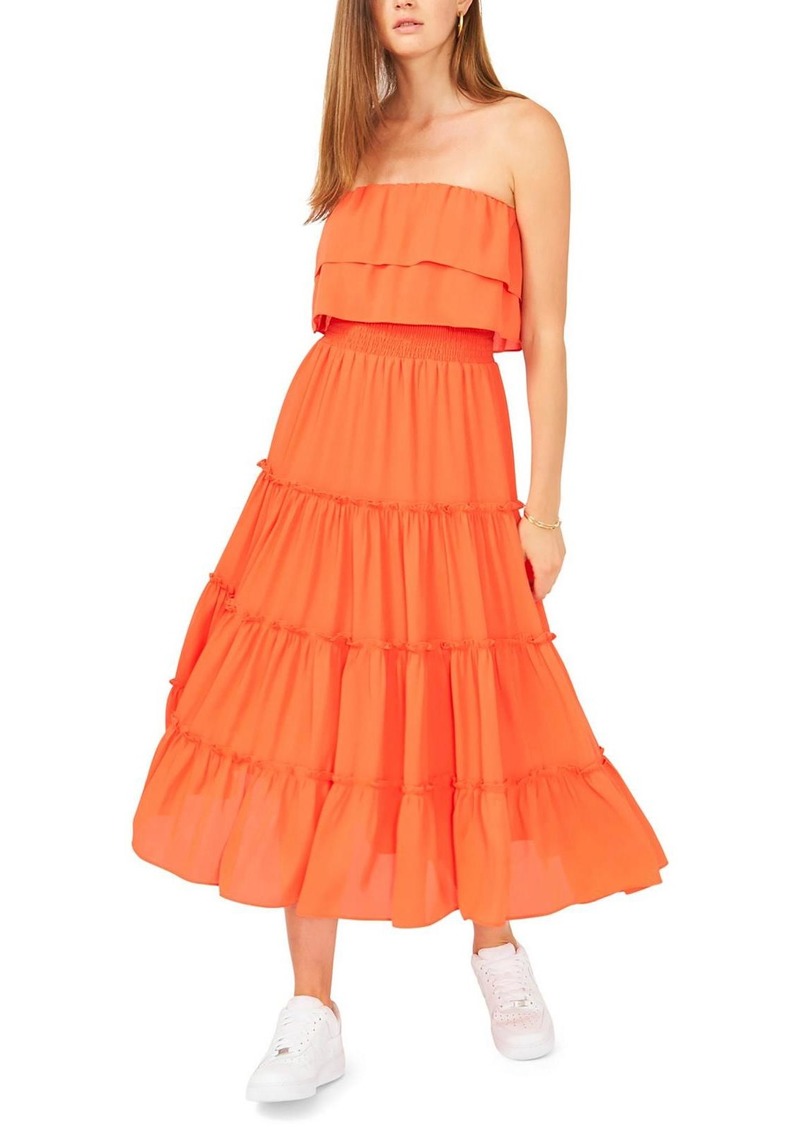 1.STATE Womens Tiered Knee Length Midi Dress