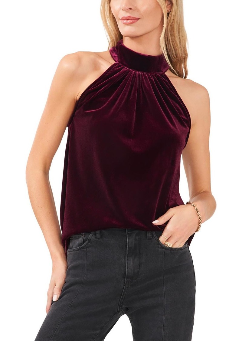 1.STATE Womens Velvet Halter Top