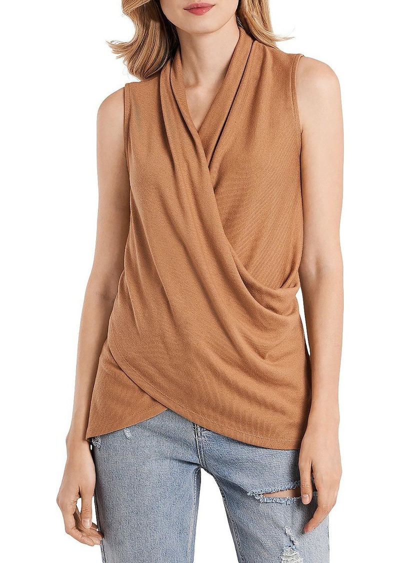 1.STATE Womens Wrap Sleeveless Blouse