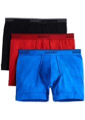 2(x)ist Men's Cotton Stretch Boxer Briefs 3-Pack - Blue/Red/Black