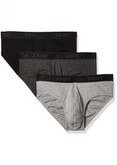 2(X)IST Men's Essential Cotton No-Show Brief Black/Heather Grey/Charcoal Heather -  ( Pack of 3 )