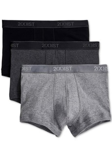 2(x)ist Men's Essential No-Show Trunks 3-Pack - Black/Grey/Charcoal