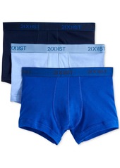 2(x)ist Men's Essential No-Show Trunks 3-Pack - Navy/LT Blue/Colbalt