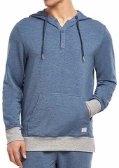 2(X)IST Men's Henley Button Up Hooded Sweatshirt Sweater