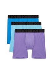 "2(x)ist Men's Mesh Performance Ready 6"" Boxer Brief, Pack of 3 - Electric Blue, Lavender Purple, Blue Fis"