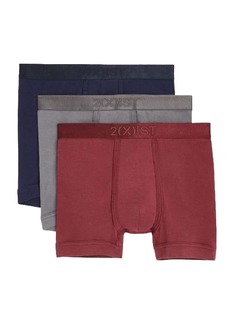 2(X)IST Mens Pima Cotton 6.5'' 3-pack Boxer Briefs   US