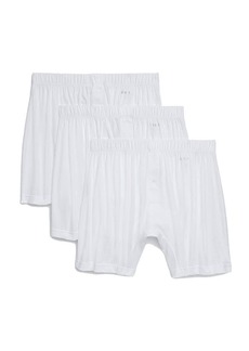 2(X)IST Mens Pima Cotton Knit 3-pack Boxer Shorts White_10001  US