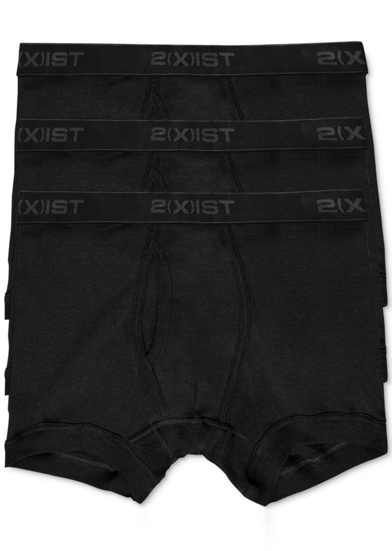 2(x)ist Men's Underwear, Essentials Boxer Brief 3 Pack - Black New