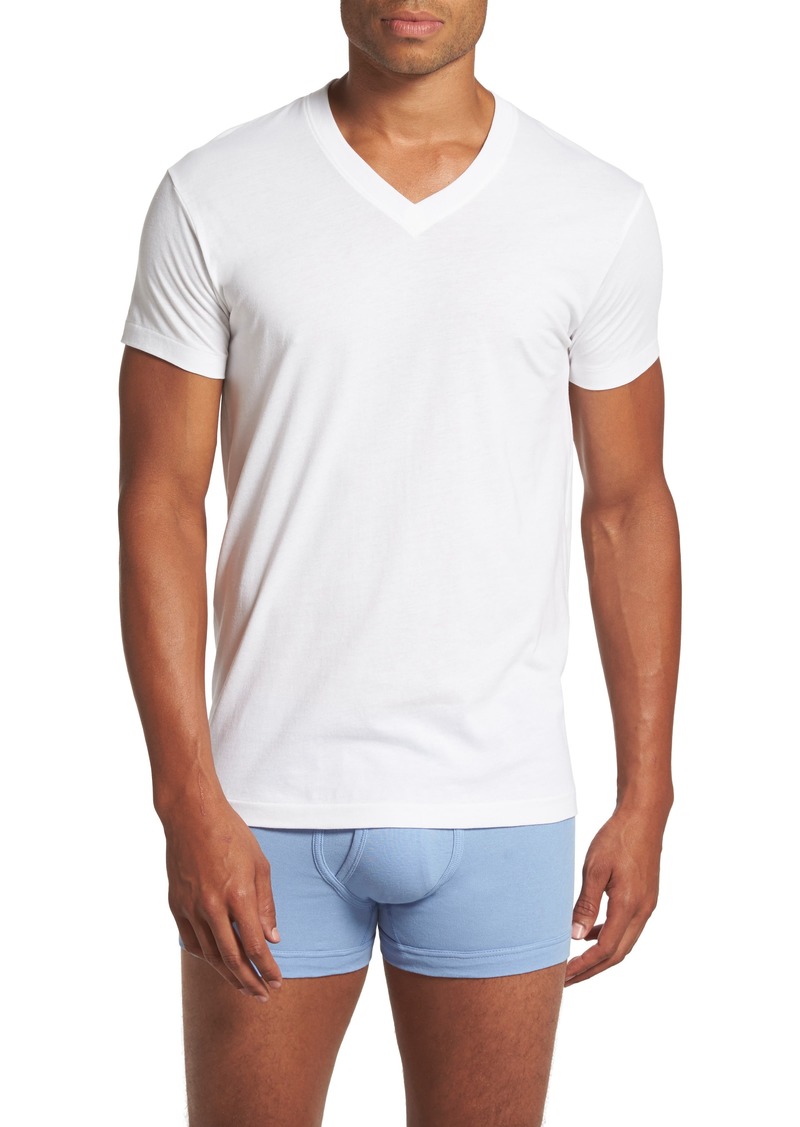 2(x)ist Pima Cotton Slim Fit V-Neck T-Shirt in White at Nordstrom