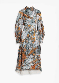 3.1 Phillip Lim - Asymmetric printed silk-crepe maxi dress - Orange - US 0