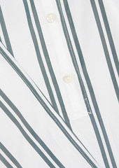 3.1 Phillip Lim - Asymmetric striped cotton-blend poplin shirt - Blue - US 0