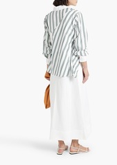 3.1 Phillip Lim - Asymmetric striped cotton-blend poplin shirt - Blue - US 0