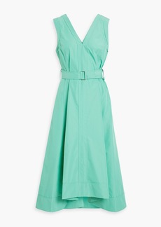 3.1 Phillip Lim - Belted cotton-blend poplin midi dress - Green - US 2