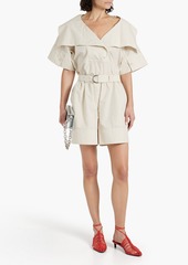 3.1 Phillip Lim - Belted cotton-blend poplin playsuit - Gray - US 4