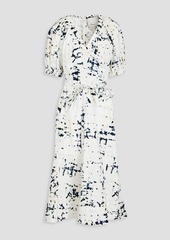 3.1 Phillip Lim - Belted pleated printed cotton-poplin midi dress - White - US 2