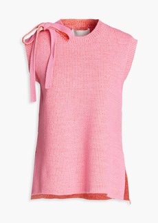 3.1 Phillip Lim - Bow-detailed ribbed cotton-blend top - Pink - XS
