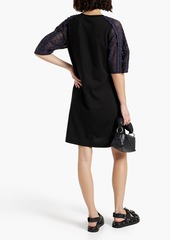 3.1 Phillip Lim - Broderie anglaise-paneled cotton-jersey dress - Black - XS