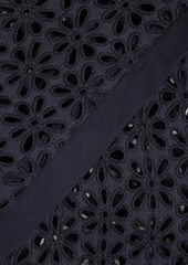 3.1 Phillip Lim - Broderie anglaise-paneled cotton-jersey dress - Black - XS