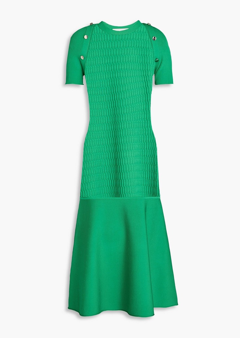 3.1 Phillip Lim - Button-embellished knitted midi dress - Green - XS