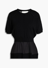 3.1 Phillip Lim - Chiffon and wool-blend top - Black - XS