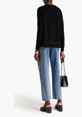 3.1 Phillip Lim - Chiffon-trimmed wool-blend sweater - Black - S