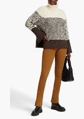 3.1 Phillip Lim - Color-block marled ribbed wool turtleneck sweater - Brown - XS