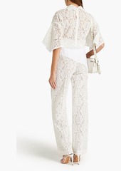3.1 Phillip Lim - Crepe de chine-paneled flocked lace blouse - White - US 0