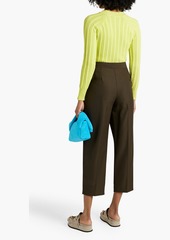 3.1 Phillip Lim - Cropped grain de poudre tapered pants - Green - US 0