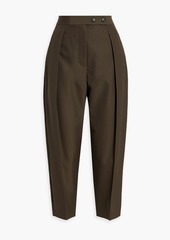 3.1 Phillip Lim - Cropped grain de poudre tapered pants - Green - US 0