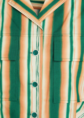 3.1 Phillip Lim - Cropped striped cotton-poplin shirt - Green - US 0
