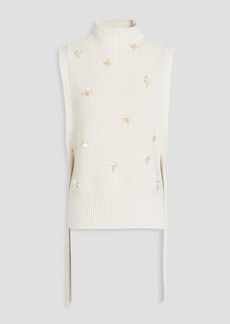 3.1 Phillip Lim - Embellished lace-up ribbed cotton-blend vest - White - XS