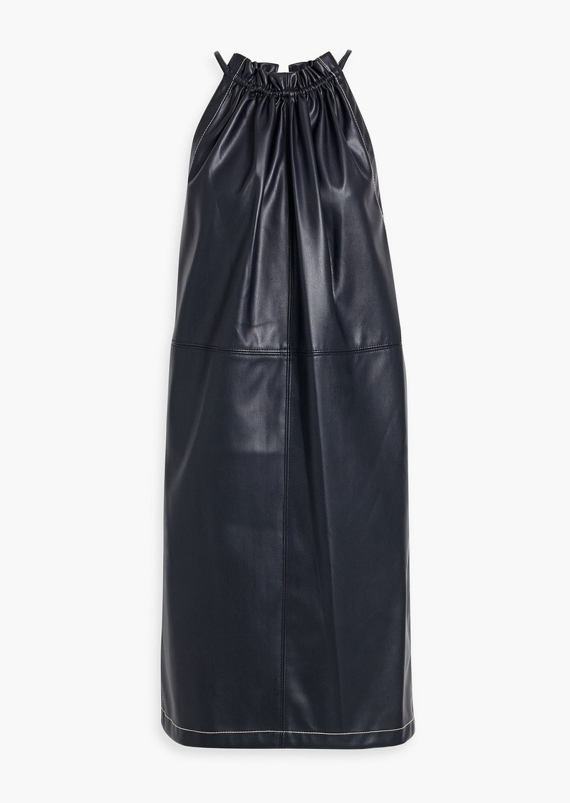 3.1 Phillip Lim - Gathered faux leather halterneck dress - Blue - XS