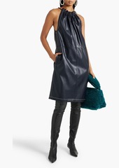 3.1 Phillip Lim - Gathered faux leather halterneck dress - Blue - S