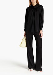 3.1 Phillip Lim - Gathered satin-crepe blouse - Black - XS