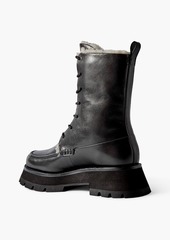 3.1 Phillip Lim - Kate shearling-lined leather combat boots - Black - EU 35