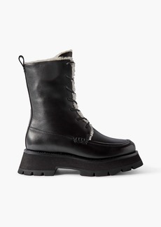 3.1 Phillip Lim - Kate shearling-lined leather combat boots - Black - EU 35