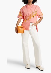 3.1 Phillip Lim - Lace-paneled cotton-poplin shirt - Orange - S