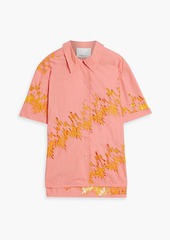 3.1 Phillip Lim - Lace-paneled cotton-poplin shirt - Orange - S