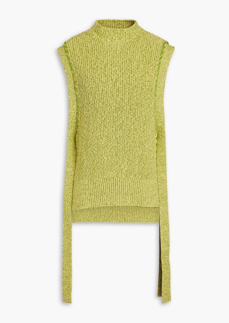 3.1 Phillip Lim - Lace-up ribbed cotton vest - Green - XS