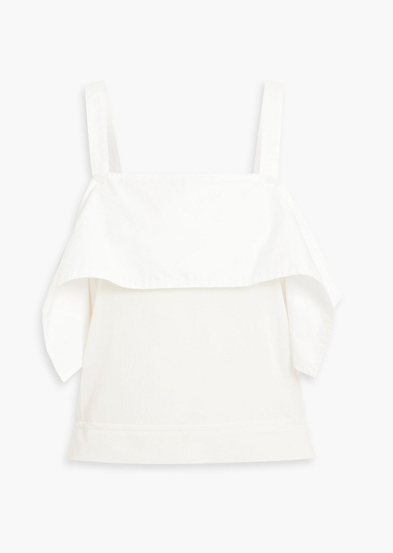 3.1 Phillip Lim - Layered draped voile poplin top - White - US 6