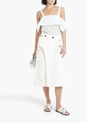 3.1 Phillip Lim - Layered draped voile poplin top - White - US 6