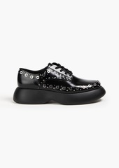 3.1 Phillip Lim - Mercer eyelet-embellished leather platform brogues - Black - EU 38