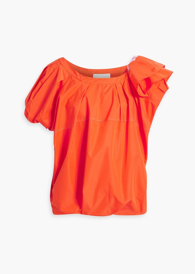 3.1 Phillip Lim - Ruffled cotton-blend poplin top - Orange - XS