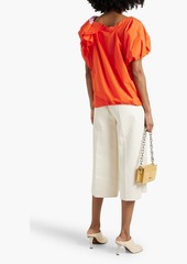 3.1 Phillip Lim - Ruffled cotton-blend poplin top - Orange - XS