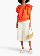 3.1 Phillip Lim - Ruffled cotton-blend poplin top - Orange - XS