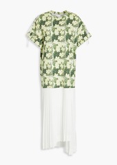 3.1 Phillip Lim - Paneled floral-print cotton-jersey and crepe midi dress - Green - S