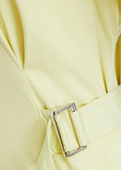 3.1 Phillip Lim - Pleated jersey-paneled cotton-blend poplin midi dress - Green - L