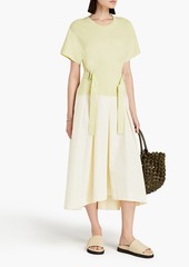 3.1 Phillip Lim - Pleated jersey-paneled cotton-blend poplin midi dress - Green - S