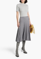 3.1 Phillip Lim - Pleated ribbed wool-blend midi skirt - Gray - XS