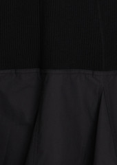 3.1 Phillip Lim - Poplin-paneled ribbed-knit midi dress - Black - M